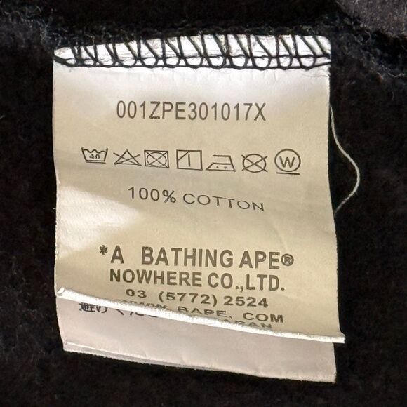 A Bathing Ape BAPE 1st Camo College Crewneck Black Sweatshirt - US Men’s XL - Picture 7 of 12